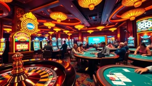 Experience the thrill of gambling at 888b.report with an exciting casino scene filled with vibrant games.