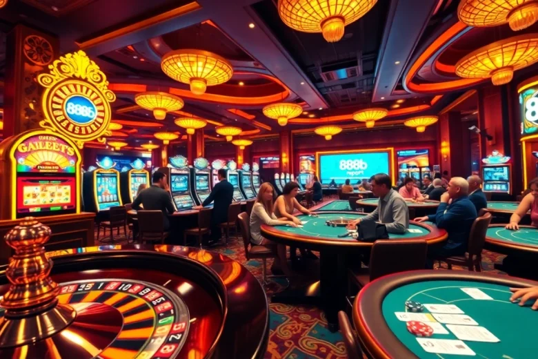 Experience the thrill of gambling at 888b.report with an exciting casino scene filled with vibrant games.