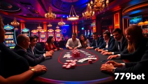 Exciting poker game scene with 789bet branding, showcasing vibrant casino elements.