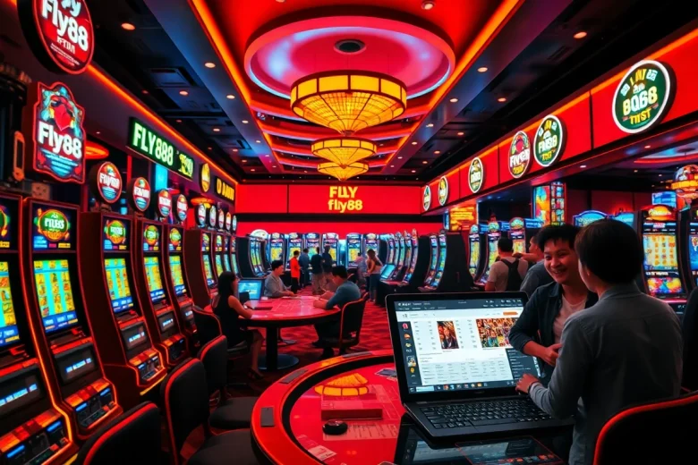 Experience the excitement of online gambling at fly88 .com with vibrant visuals of dynamic gameplay and modern technology.