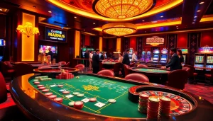 Experience thrilling gameplay at Go88 with vibrant casino tables, chips, and dynamic lighting.