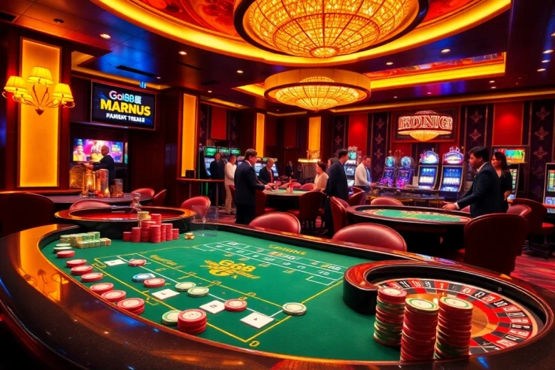 Experience thrilling gameplay at Go88 with vibrant casino tables, chips, and dynamic lighting.