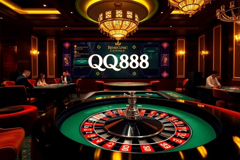 Experience the excitement of casino gaming with QQ88 at a luxurious roulette table.
