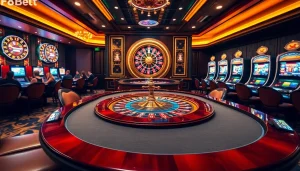 Experience thrilling gameplay at F8bet with vibrant casino tables and exciting slot machines.