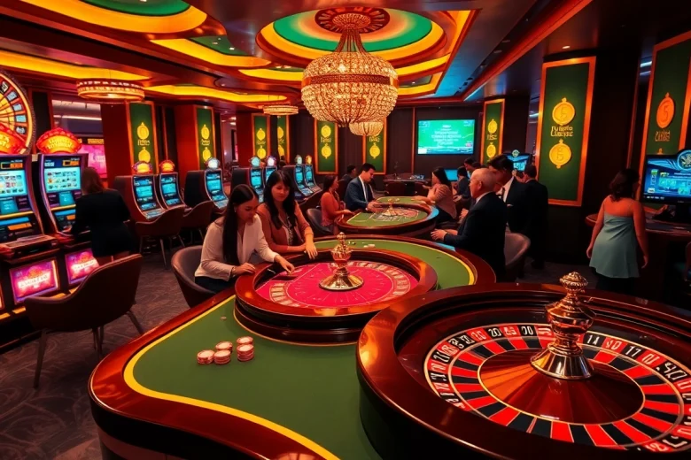 Jouer dans un casino Français Crypto luxueux, avec des machines à sous dynamiques et des joueurs professionnels.