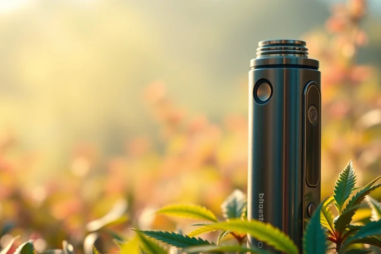 Buy dmt vape online with a premium vape pen in a serene and artistic setting.