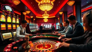 Kuwin players enjoying an exciting game night at a luxurious casino table with roulette.