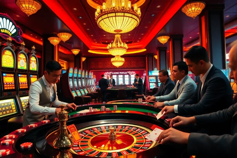 Kuwin players enjoying an exciting game night at a luxurious casino table with roulette.