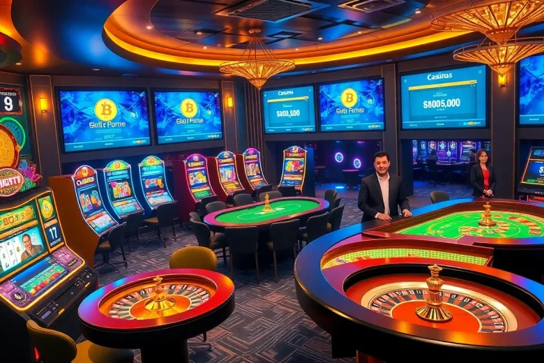 Engaging with top crypto casino France's vibrant online gaming atmosphere featuring Bitcoin transactions.