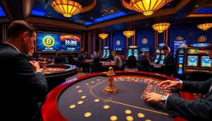 Exciting gameplay at a top crypto casino France featuring Bitcoin stakes and lavish casino ambiance.