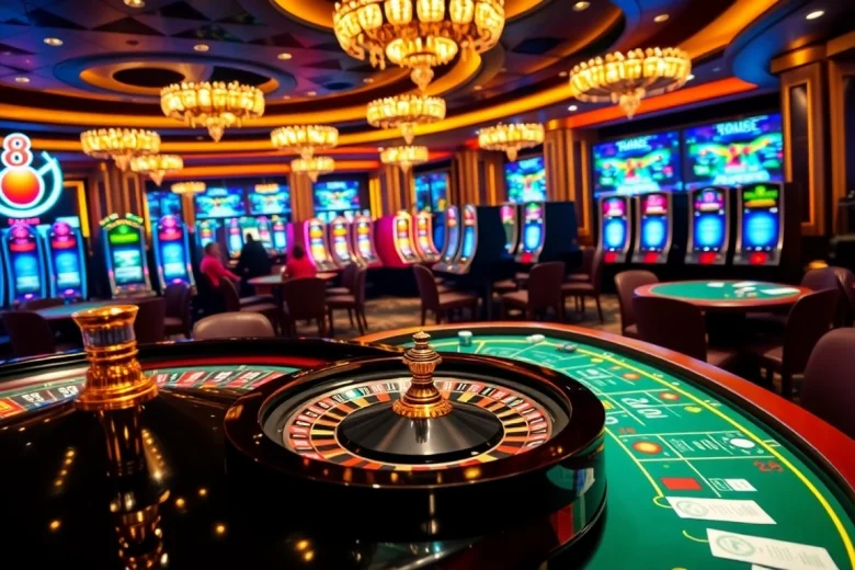 Experience thrilling gameplay at s 8 casino with exciting poker tables and vibrant slot machines.