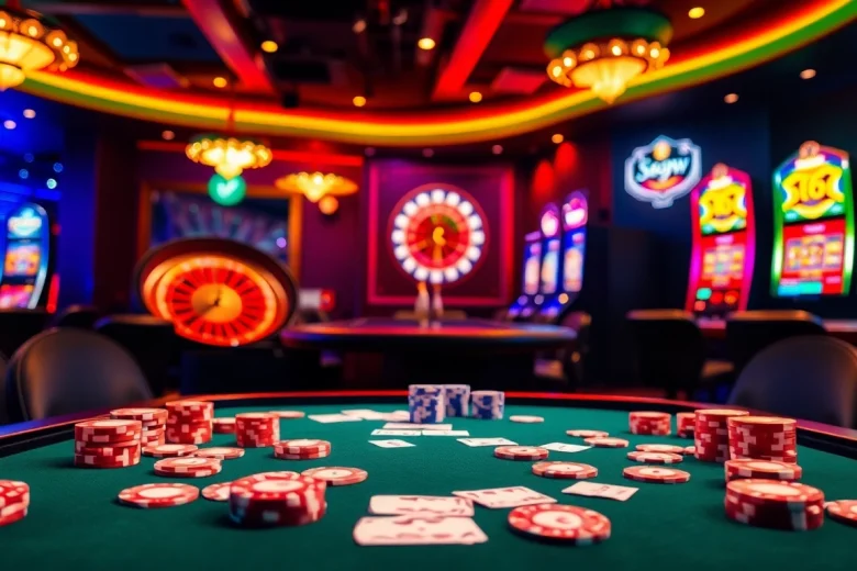 Experience high-stakes gaming at 399W with vibrant casino tables and enthusiastic players.