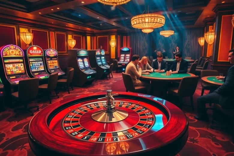 Players enjoying thrilling games at fly88h.com casino, featuring roulette and slots.