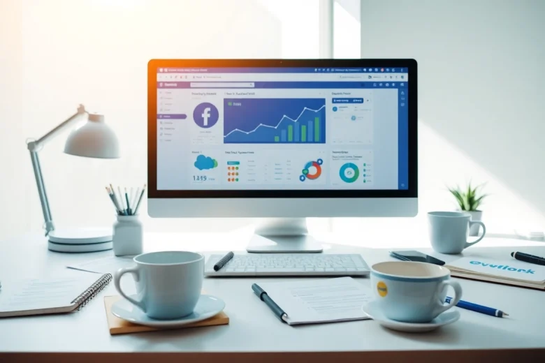 A figyelmet felkeltő facebook ads kampány adatai a számítógép képernyőjén